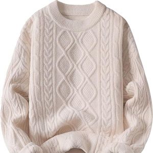 White, Chunky, Oversized Sweater, from Amazon, a small but runs large